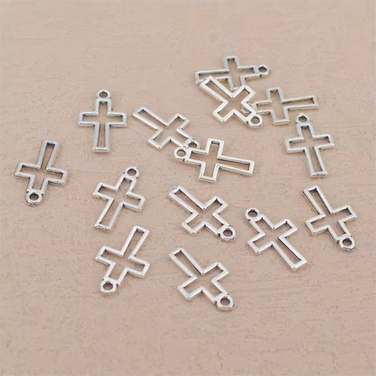 Pandantiv cruce 17x10mm argintiu