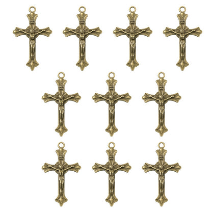 Pandantiv cruce 37x21mm bronz