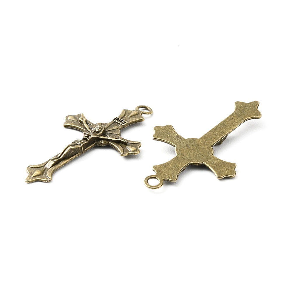 Pandantiv cruce 37x21mm bronz