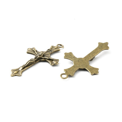 Pandantiv cruce 37x21mm bronz