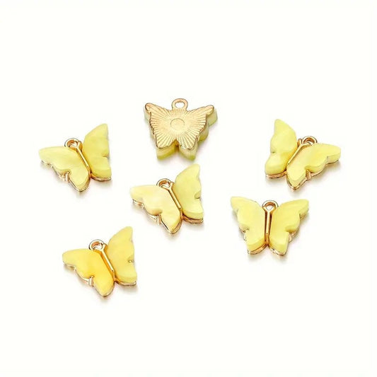 Pandantiv fluture 13x14mm galben