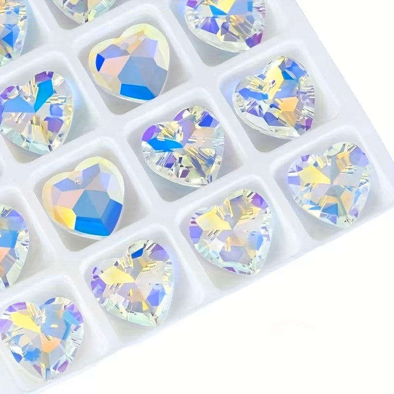 Pandantiv inima cristal 14mm efect AB