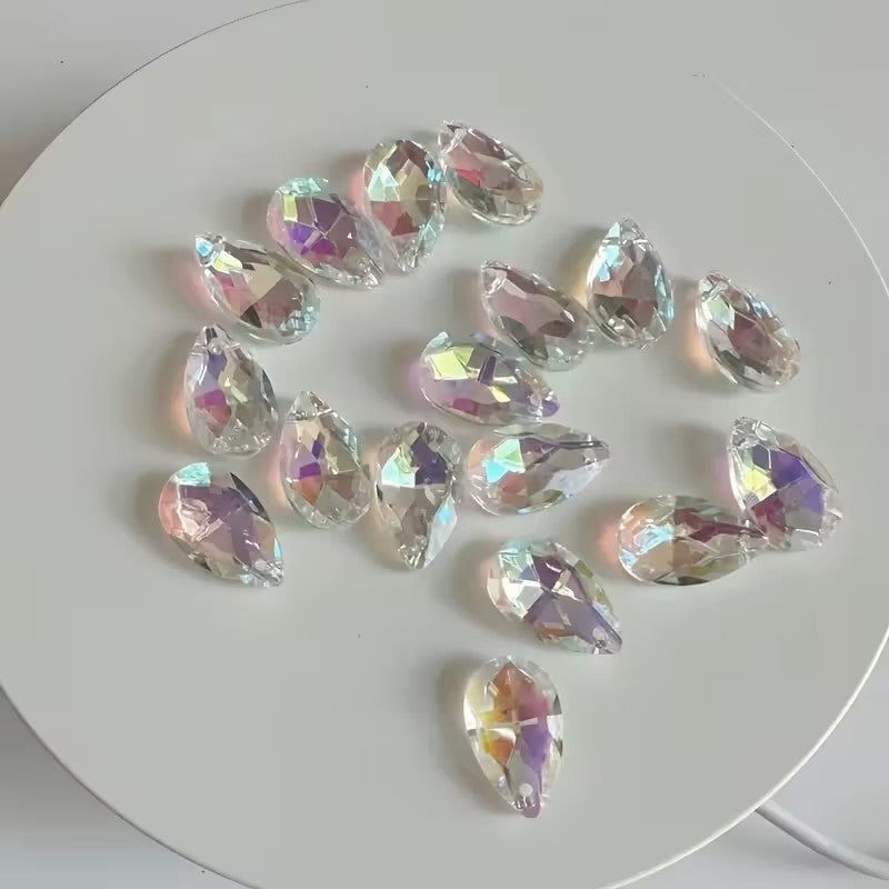 Pandantiv lacrima cristal AB 22x13mm