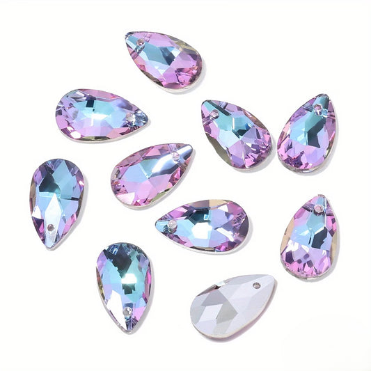 Pandantiv lacrima cristal 16x9mm violet