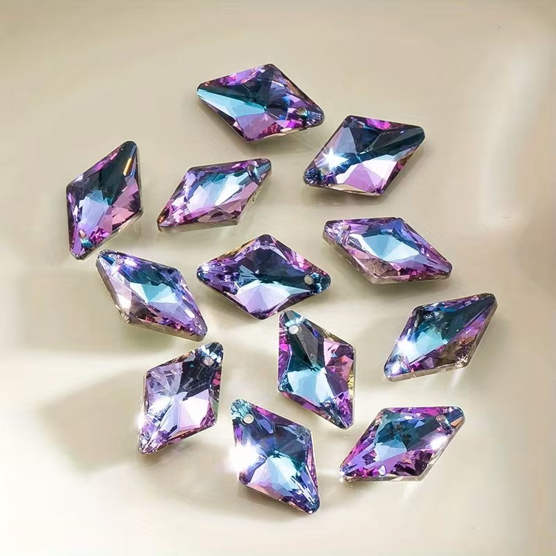Pandantiv romb cristal 12x19mm violet
