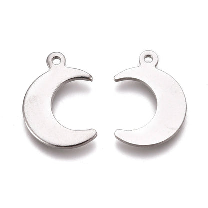 Pandantiv semiluna otel inoxidabil 16x11mm argintiu