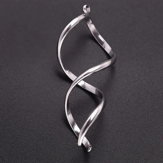 Pandantiv spirale otel inoxidabil 17x45mm argintiu