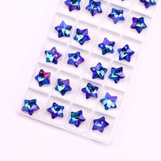 Pandantiv stea cristal 14mm albastru