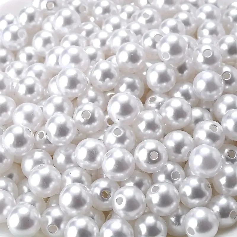 Perle acrilice 10mm alb