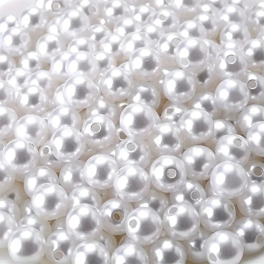 Perle acrilice 10mm alb