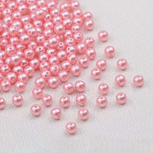 Perle acrilice 6mm roz