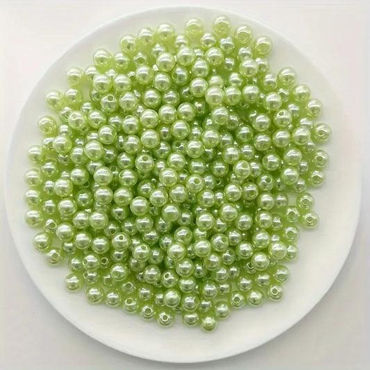 Perle acrilice 6mm verde deschis