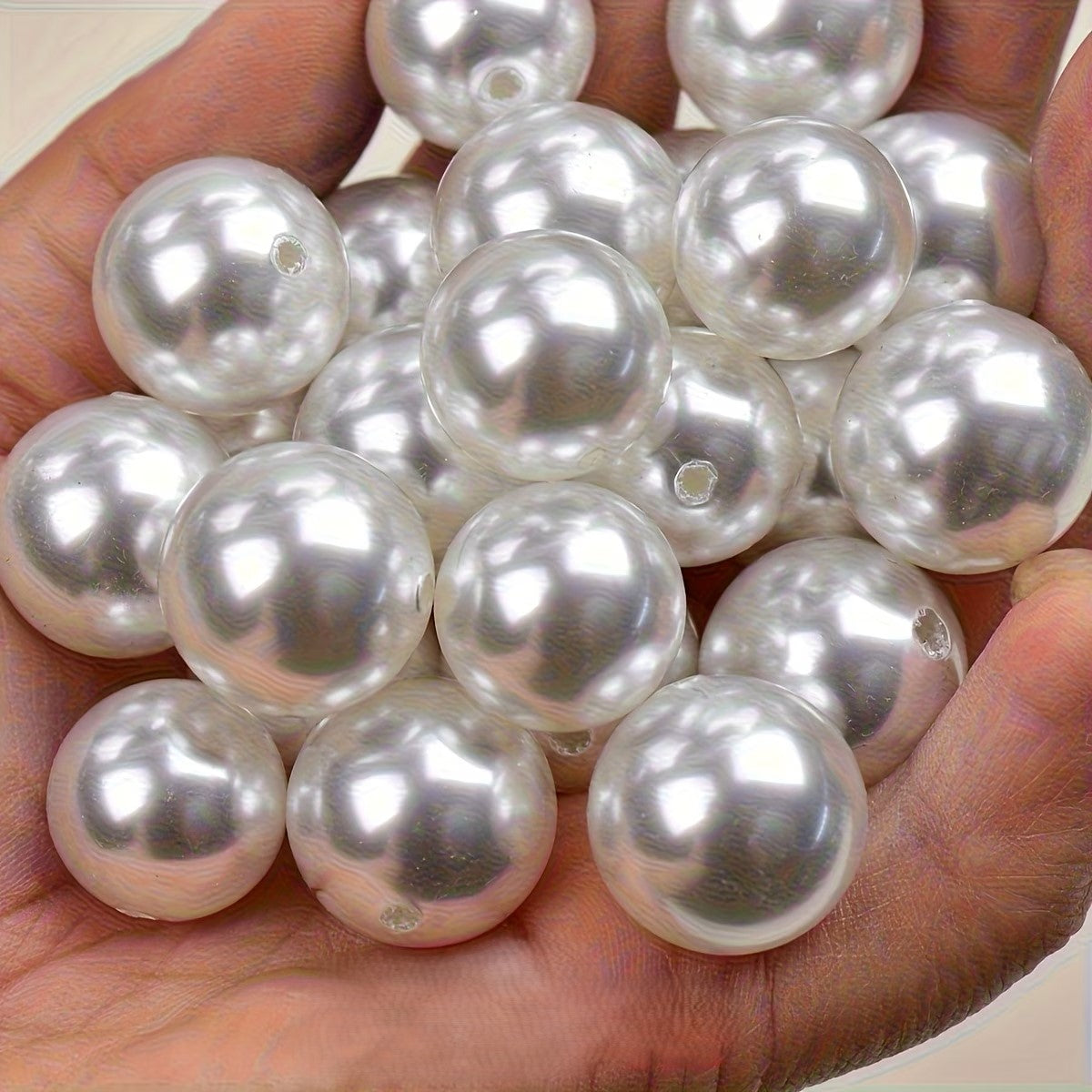 Perle acrilice 20mm alb