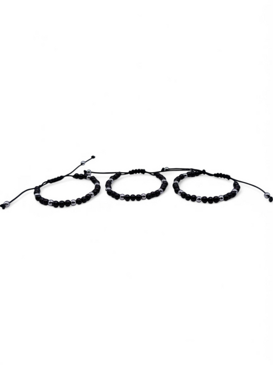 Bratara reglabila copii Black Dot negru si argintiu