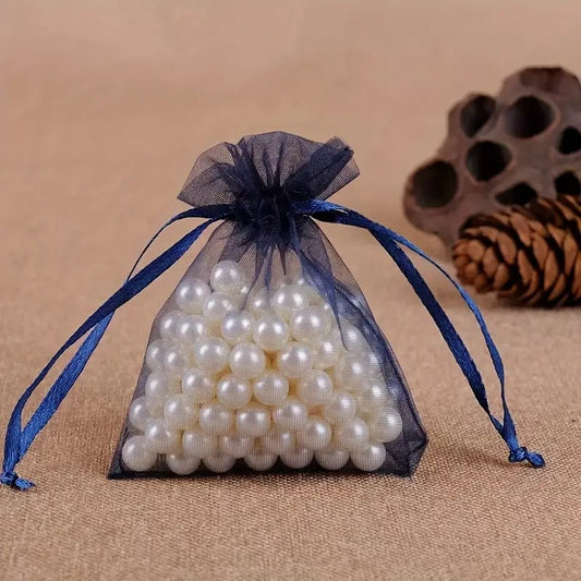 Saculet organza albastru marin 7x9mm