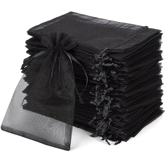 Saculet organza negru 7x9cm