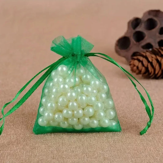 Saculet organza verde inchis 7x9mm