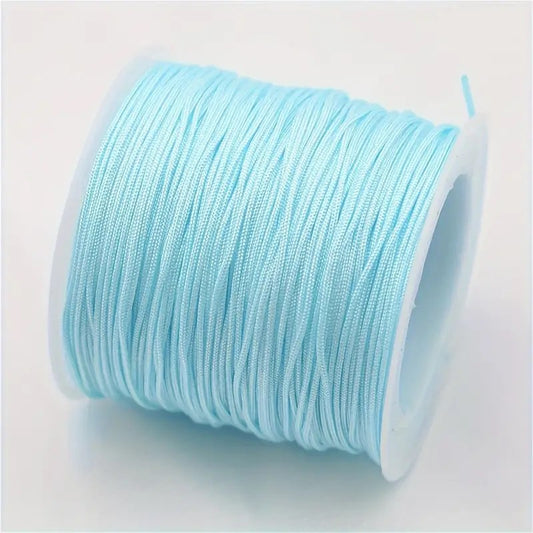 Snur Shamballa nylon albastru deschis 0.8mm rola 10m