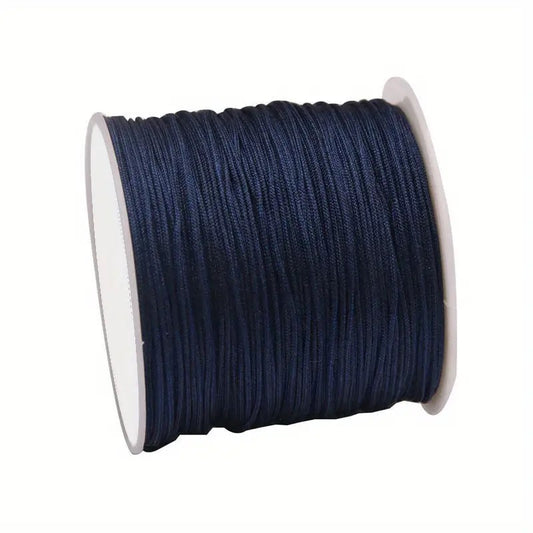 Snur Shamballa nylon albastru marin 0.8mm rola 10m