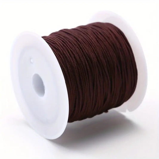 Snur Shamballa nylon cafeniu 0.8mm rola 10m