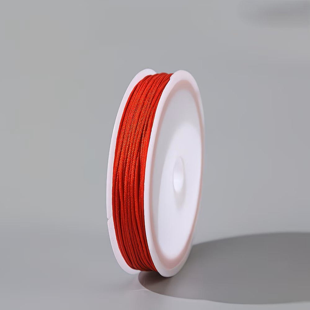 Snur Shamballa nylon rosu 0.8mm rola 10m